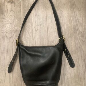 Coach bucket bag black leather